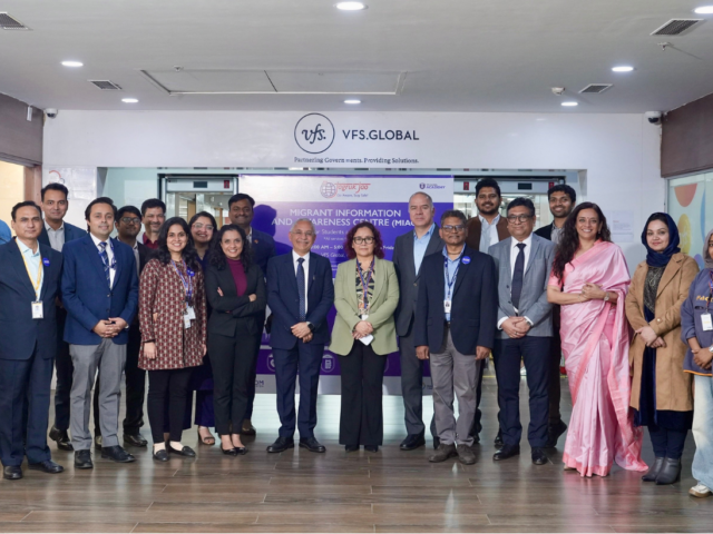Migrant Information and Awareness Centre inaugurated at VFS Global Academy, New Delhi under the Jagruk Jao initiative, supported by IOM – UN Migration and managed by DataLEADS.